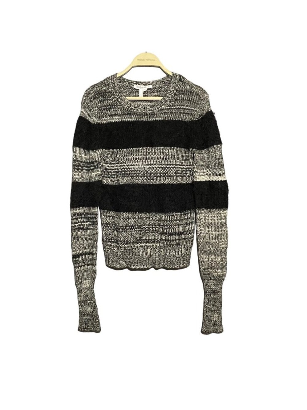 Bcbgeneration Wool Sweater Jumper Women Size S Striped Two Tone Fuzzy Comfy Cozy